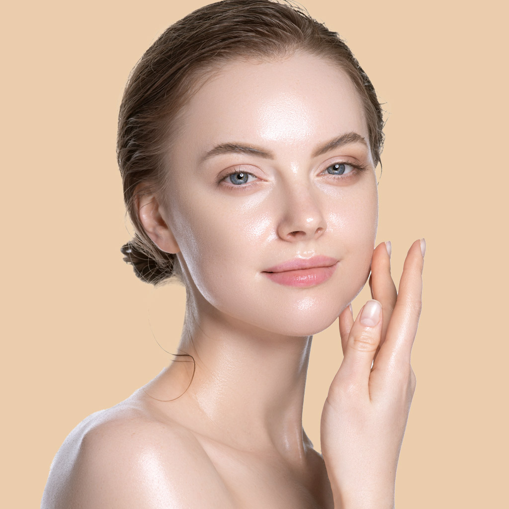 Beauty skin care woman natural makeup female model closeup